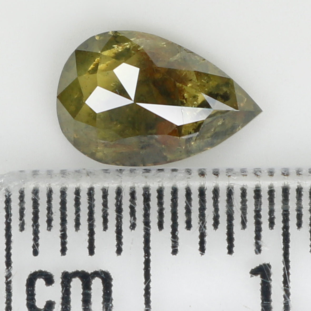 0.73 CT Natural Loose Pear Shape Diamond Green Color Pear Cut Diamond 7.50 MM Natural Loose Green Color Diamond Pear Rose Cut Diamond LQ442