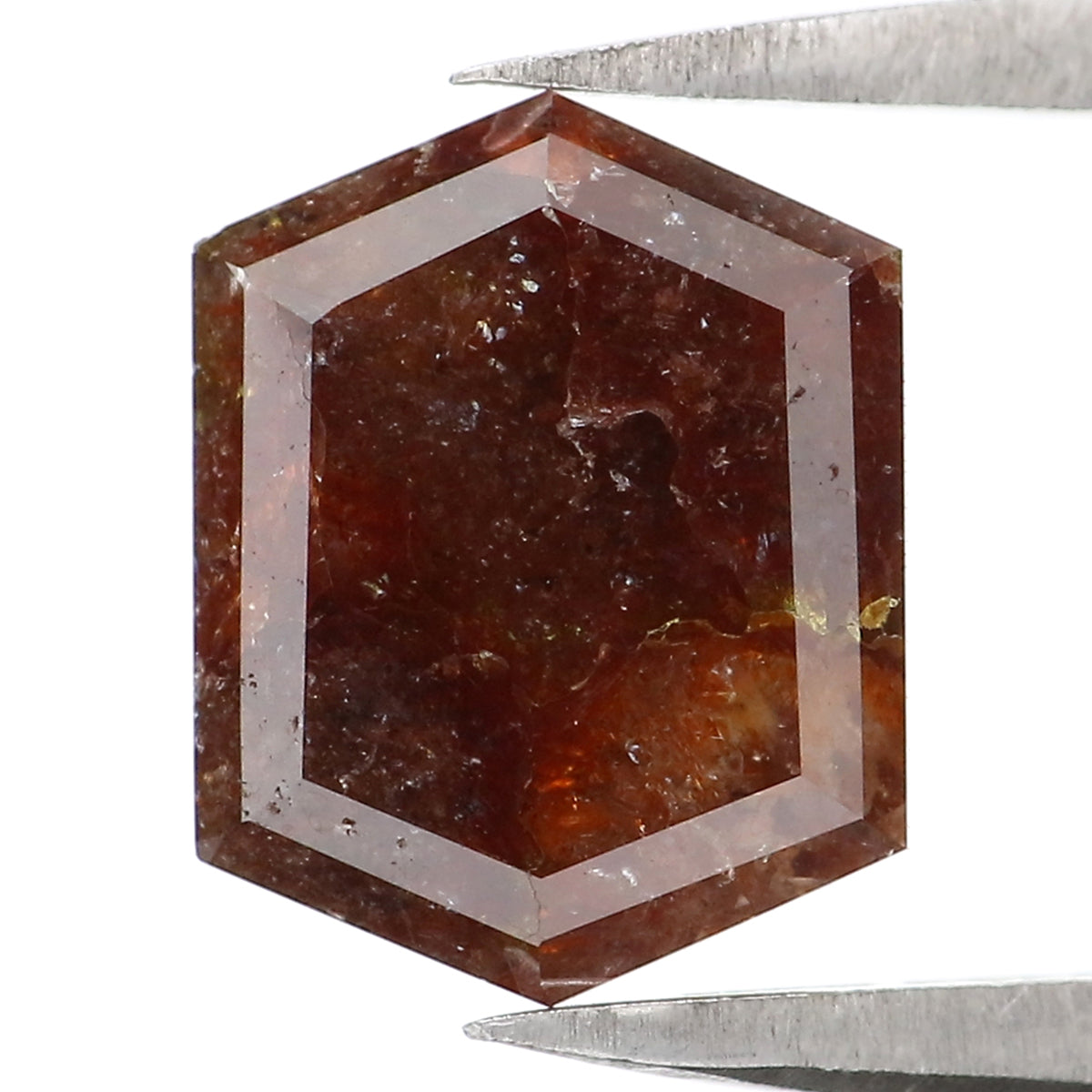 2.66 CT Natural Loose Hexagon Shape Diamond Brown Color Hexagon Cut Diamond 9.40 MM Natural Brown Color Hexagon Rose Cut Diamond LQ2186