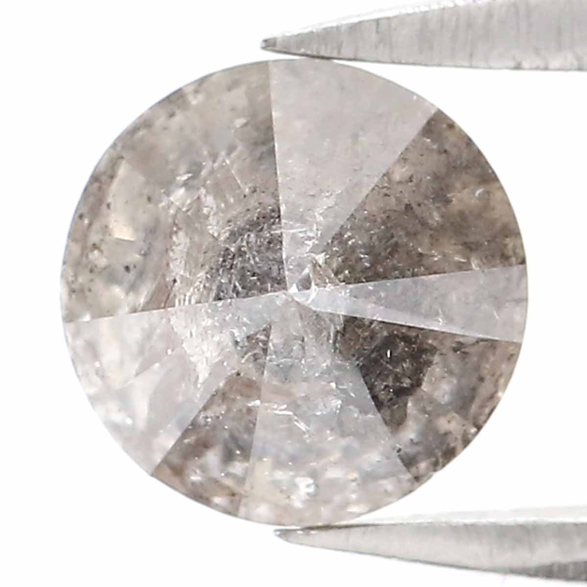 0.95 CT Natural Loose Round Shape Diamond Black Grey Color Round Shape Diamond 5.90 MM Salt And Pepper Round Brilliant Cut Diamond LQ2354