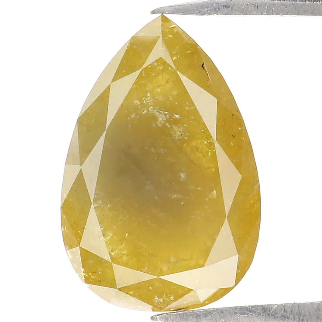 2.16 CT Natural Loose Pear Shape Diamond Yellow Color Pear Shape Diamond 10.00 MM Natural Loose Yellow Diamond Pear Rose Cut Diamond LQ2089