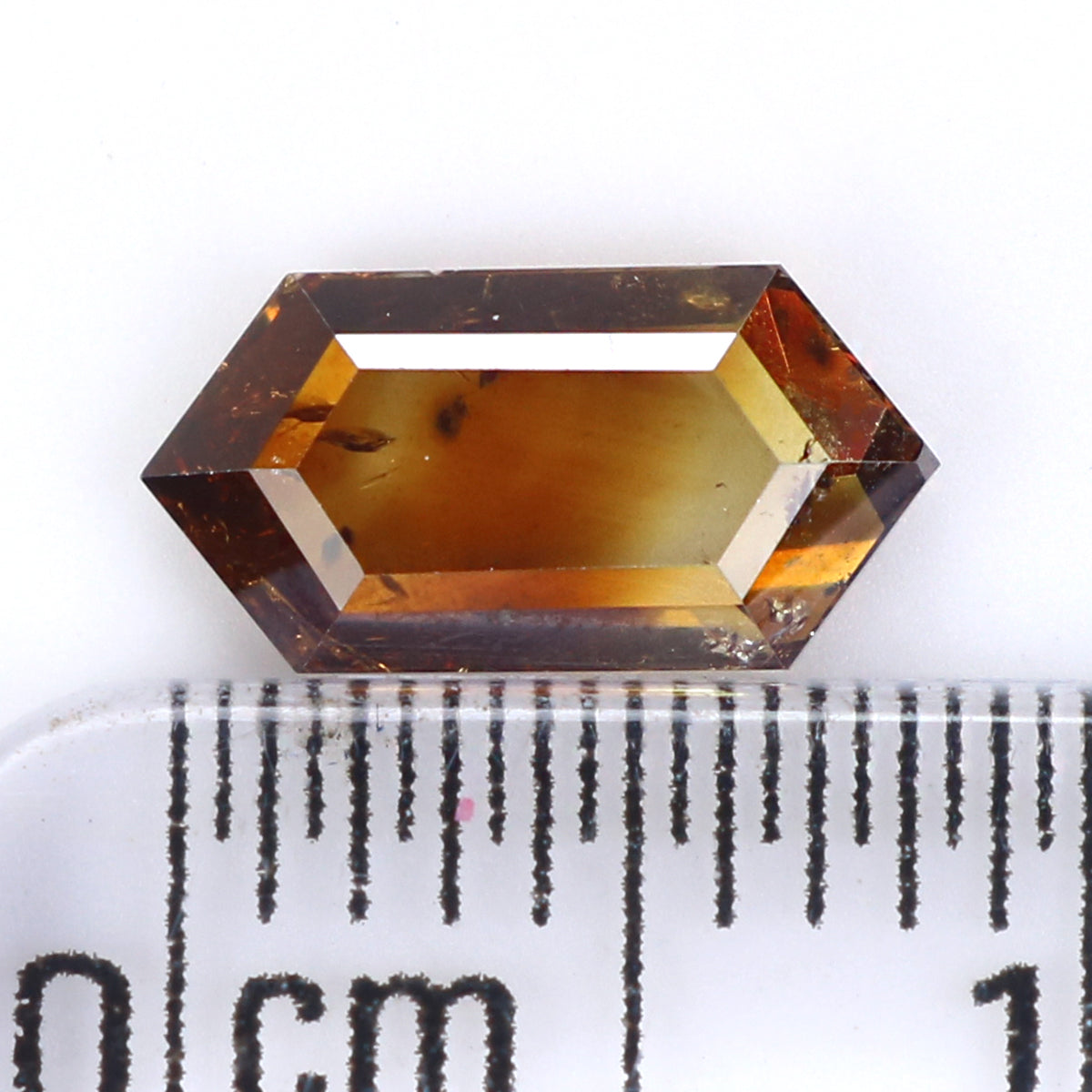 0.93 CT Natural Loose Hexagon Shape Diamond Brown Color Hexagon Shape Diamond 8.80 MM Natural Loose Brown Hexagon Rose Cut Diamond QL1657