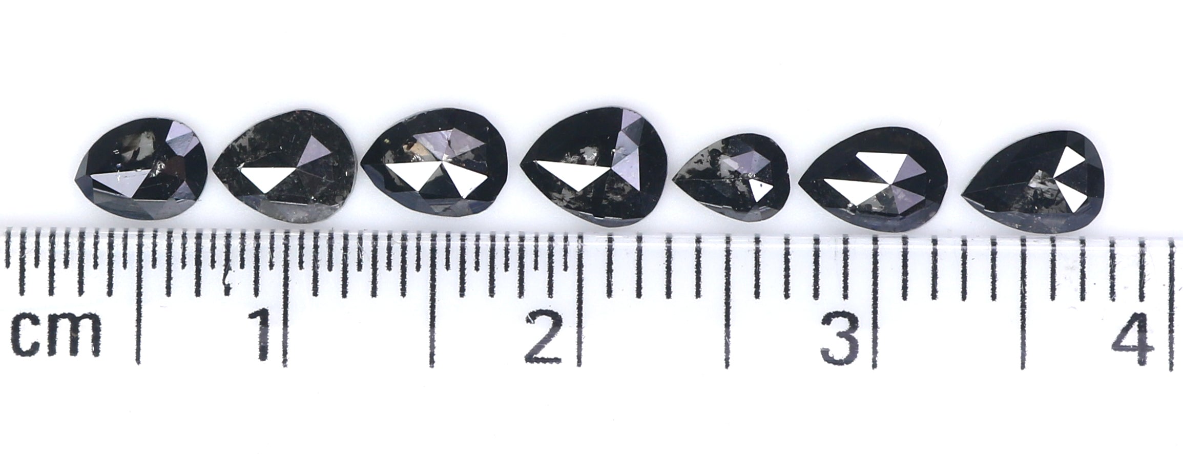 1.41 CT Natural Loose Pear Shape Diamond Black Color Pear Cut Diamond 4.00 MM Natural Black Color Diamond Pear Rose Cut Diamond LQB1619