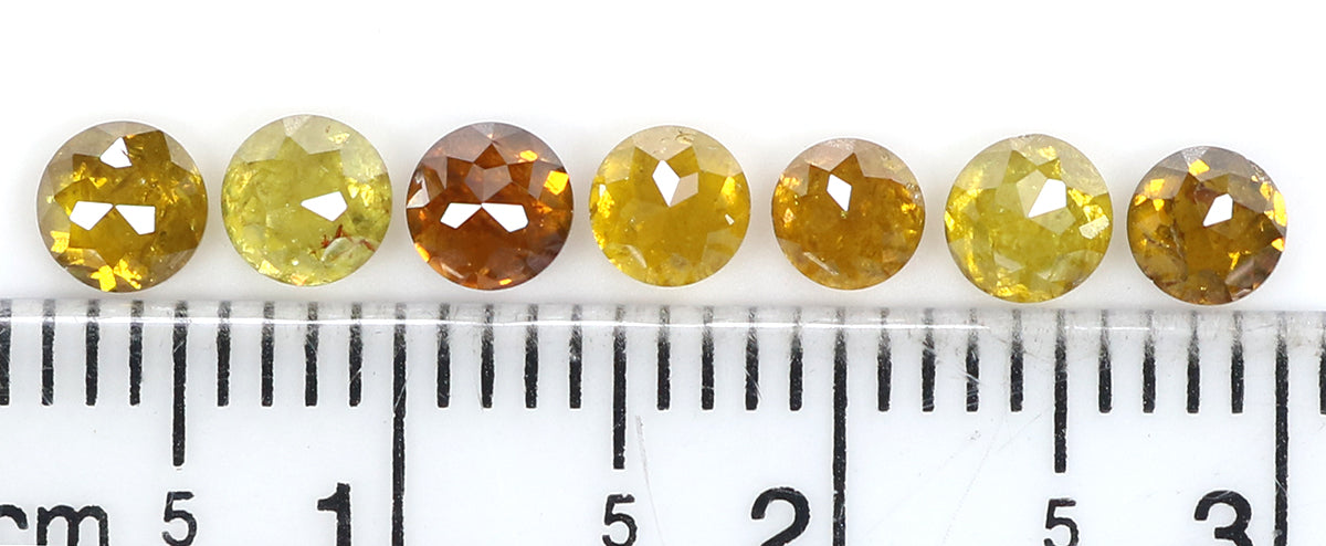 2.15 CT Natural Loose Rose Cut Diamond Yellow Color Round Shape Diamond 3.45 MM Natural Loose Diamond Brown Round Rose Cut Diamond LQ2115