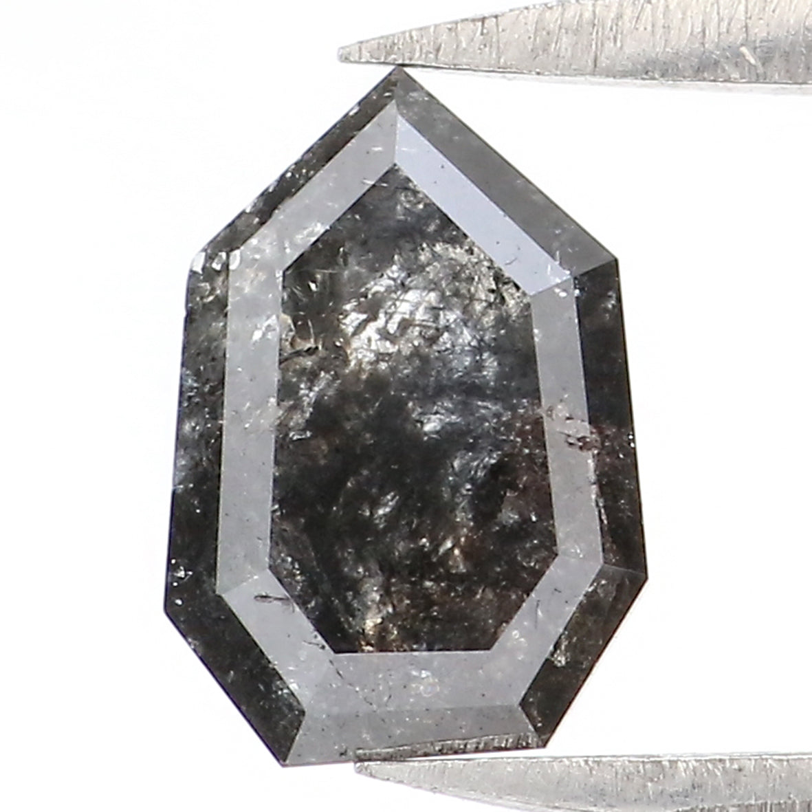 0.86 CT Natural Loose Antique Shape Diamond Salt And Pepper Antique Diamond 7.40 MM Natural Black Grey Color Antique Rose Cut Diamond KQ649