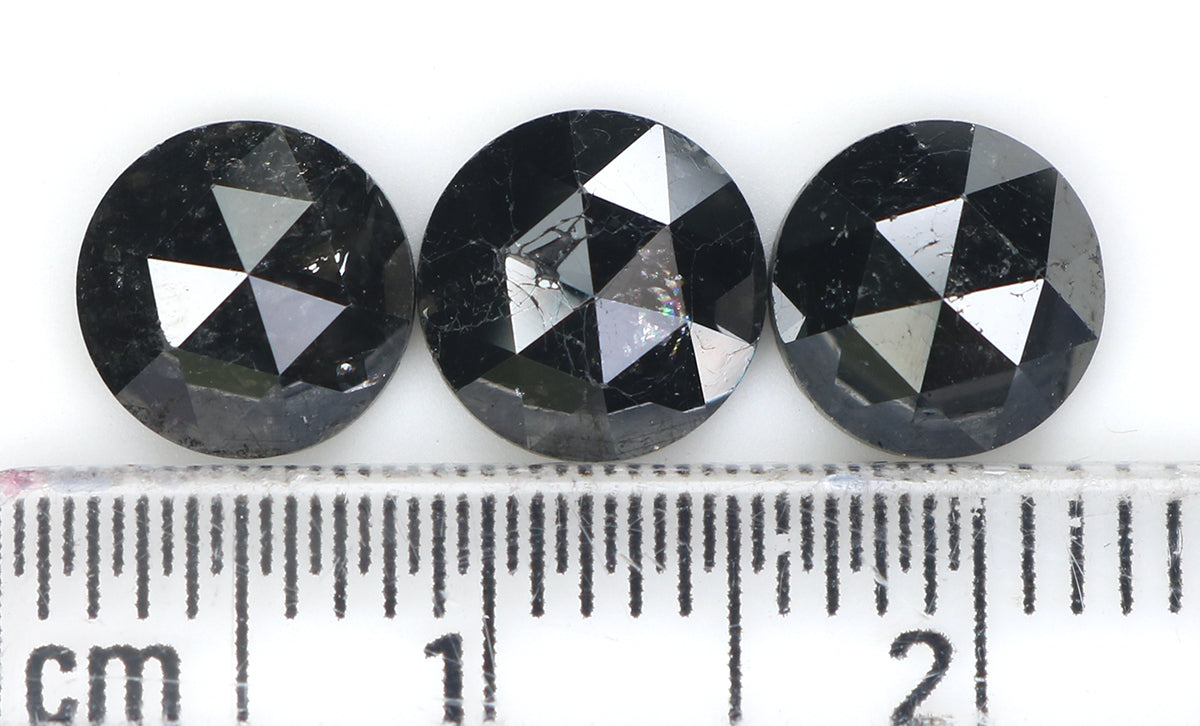 3.58 CT Natural Loose Round Rose Cut Diamond Black Color Round Shape Diamond 6.85 MM Natural Loose Black Color Round Rose Cut Diamond LQ1695