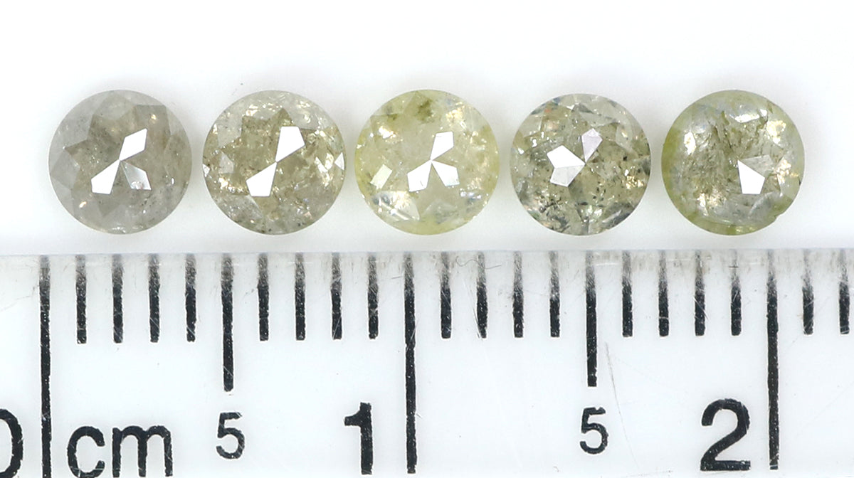 1.58 CT Natural Loose Rose Cut Diamond Grey Color Round Cut Diamond 3.90 MM Natural Loose Yellow Diamond Round Rose Cut Shape Diamond LQ9886