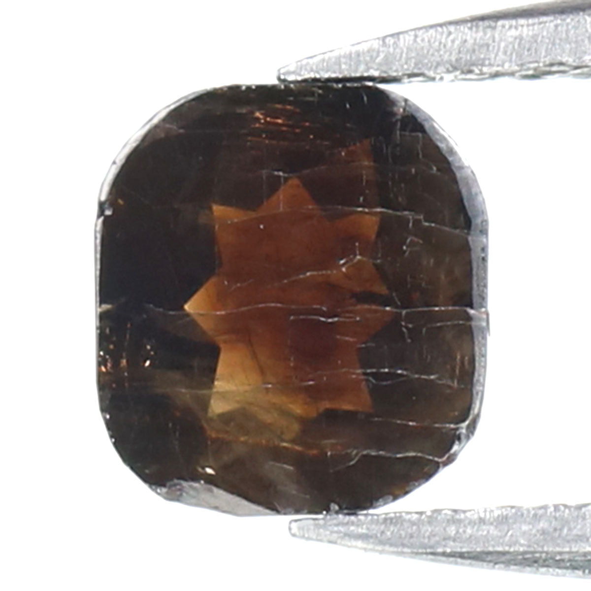 Natural Loose Cushion Brown Black Color Diamond 0.75 CT 6.10 MM Cushion Shape Rose Cut Diamond KR822