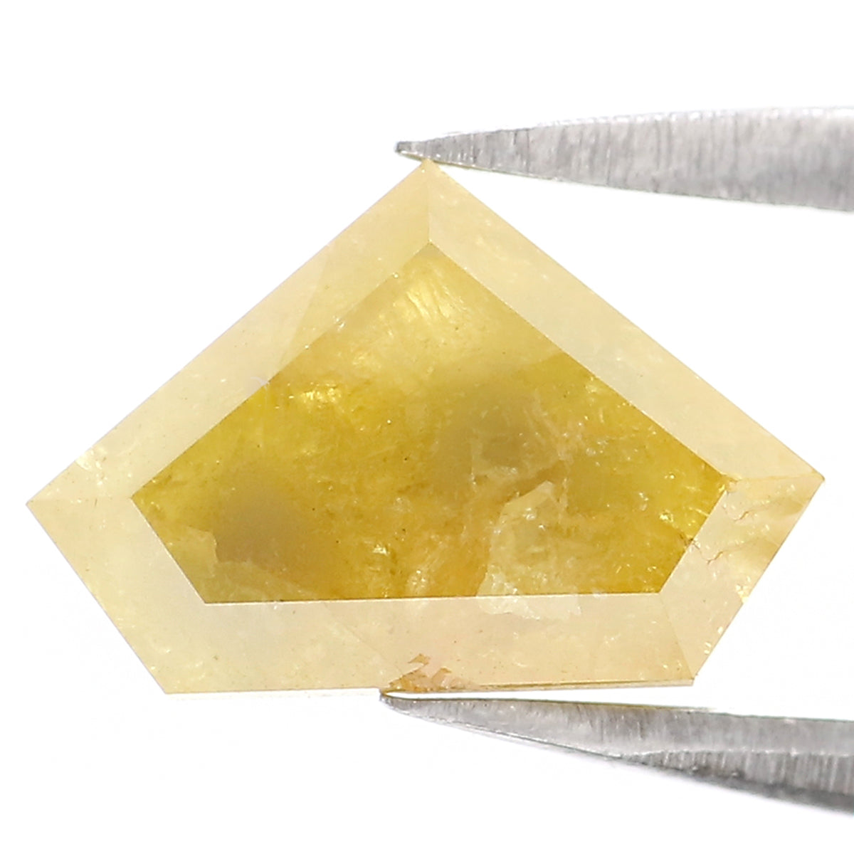 Natural Loose Shield Yellow Color Diamond 2.04 CT 6.55 MM Shield Shape Rose Cut Diamond L9860