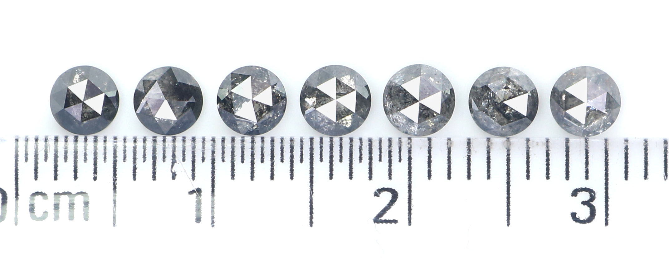 Natural Loose Rose Cut Salt And Pepper Black Grey Color Diamond 1.51 CT 3.55 MM Rose Cut Shape Diamond KDK2549