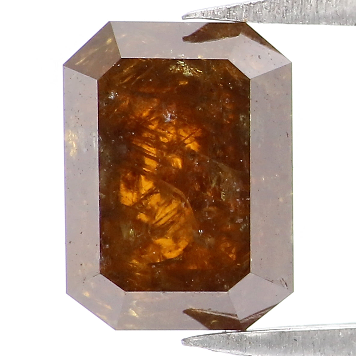 1.69 Ct Natural Loose Emerald Shape Diamond Brown Color Emerald Diamond 7.60 MM Natural Loose Brown Diamond Emerald Rose Cut Diamond LQ367