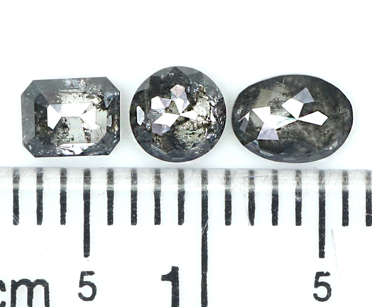 0.94 CT Natural Loose Mix Shape Diamond Salt And Pepper Mix Shape Diamond 4.10 MM Natural Black Grey Color Mix Shape Rose Cut Diamond LQ195