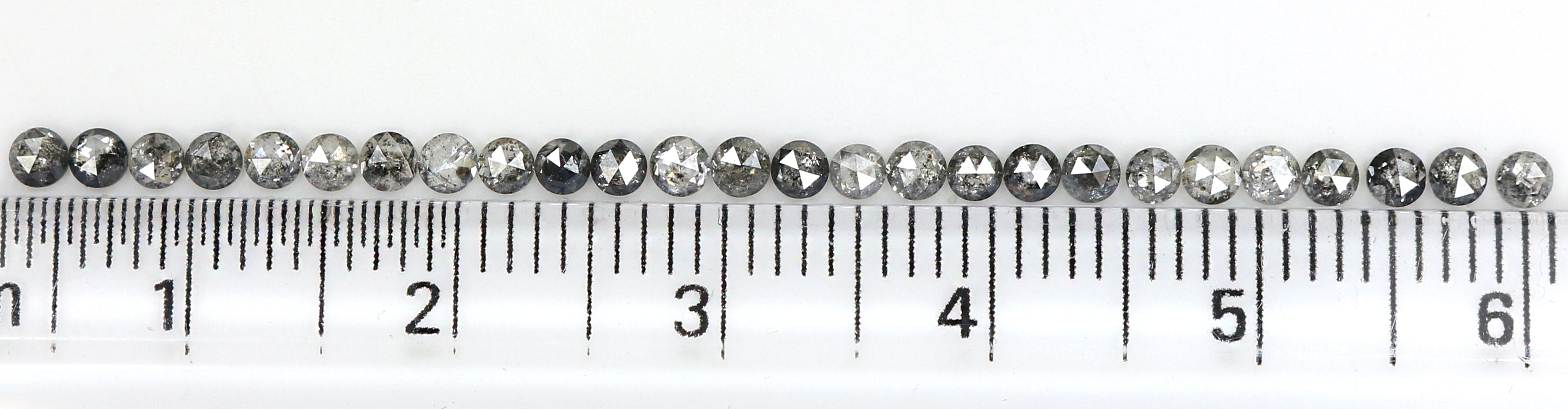 Natural Loose Rose Cut Salt And Pepper Diamond Black Grey Color 1.19 CT 2.10 MM Rose Cut Shape Diamond KR2429