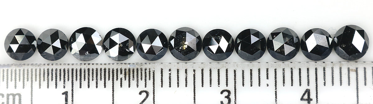 2.95 CT Natural Loose Round Rose Cut Diamond Black Color Round Shape Diamond 3.95 MM Natural Loose Black Color Round Rose Cut Diamond LQ1753