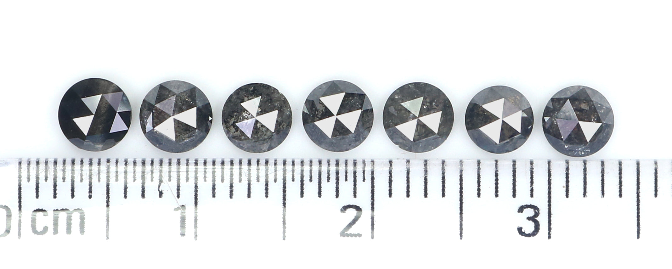 1.97 Ct Natural Loose Round Rose Cut Diamond Salt And Pepper Diamond 3.90 MM Natural Loose Black Grey Color Diamond Round Cut Diamond LQ2381