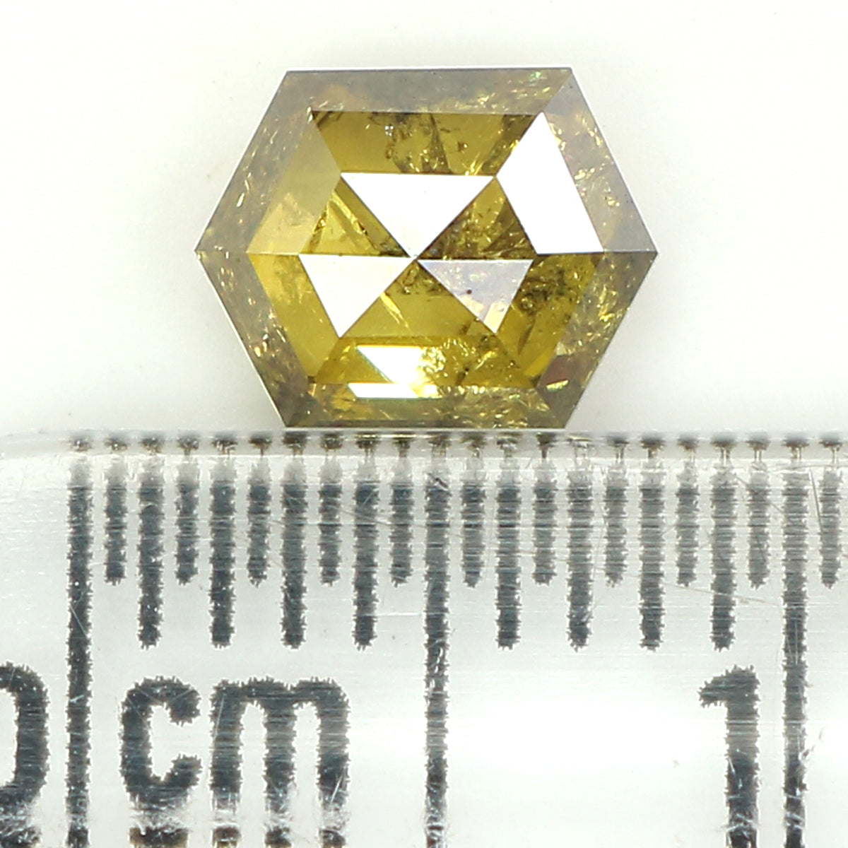 0.90 CT Natural Loose Hexagon Shape Diamond Green Hexagon Rose Cut Diamond 6.50 MM Natural Loose Green Color Hexagon Rose Cut Diamond QL1070