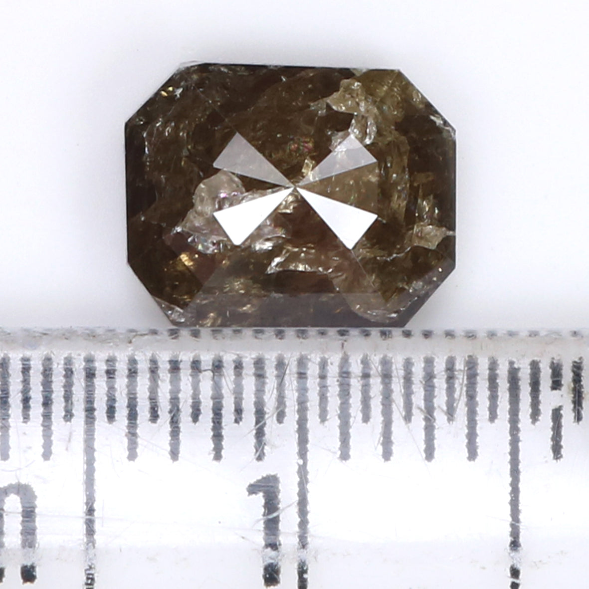 1.66 Ct Natural Loose Emerald Shape Diamond Brown Color Emerald Diamond 7.90 MM Natural Brown Color Diamond Emerald Rose Cut Diamond LQ7671