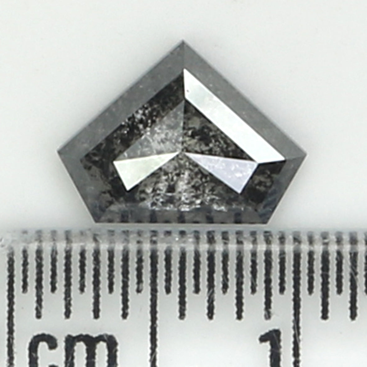 1.31 Ct Natural Loose Shield Shape Diamond Salt And Pepper Shield Cut Diamond 6.50 MM Black Gray Color Shield Shape Rose Cut Diamond QL254