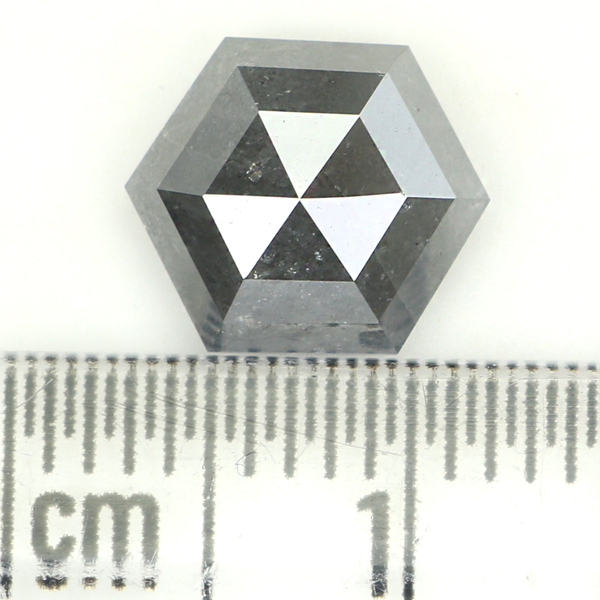 2.28 CT Natural Loose Hexagon Shape Diamond Grey Color Hexagon Cut Diamond 9.10 MM Natural Loose Hexagon Shape Rose Cut Diamond QL1162