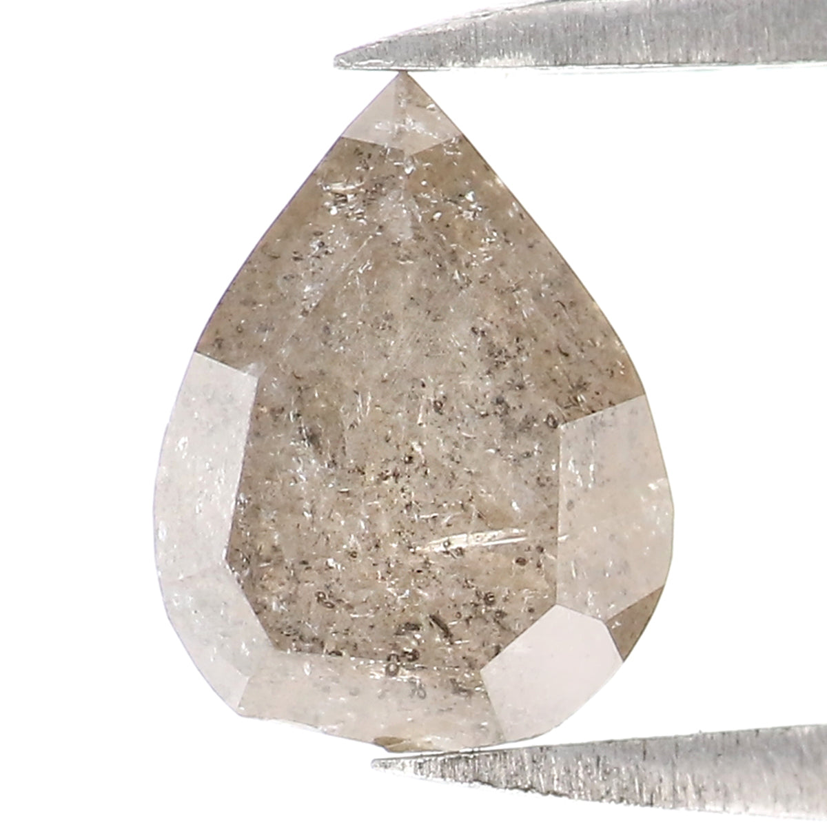 0.98 CT Natural Loose Pear Shape Diamond Salt And Pepper Pear Diamond 7.30 MM Natural Loose Diamond Grey Color Pear Rose Cut Diamond LQ7712