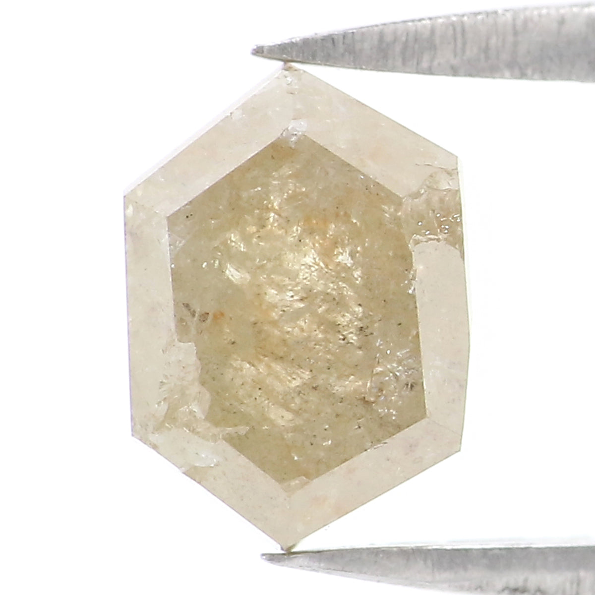 1.51 CT Natural Loose Hexagon Shape Diamond Yellow Color Hexagon Cut Diamond 7.80 MM Natural Grey Hexagon Color Rose Cut Diamond KQ1613