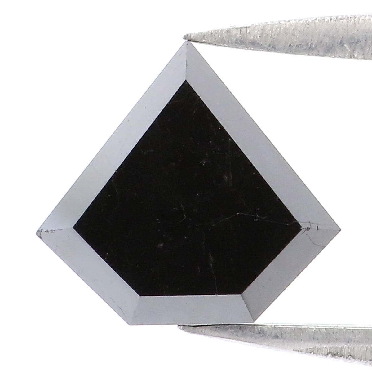 1.40 CT Natural Loose Shield Shape Diamond Black Color Shield Cut Diamond 7.40 MM Natural Black Color Diamond Shield Rose Cut Diamond LQ9698