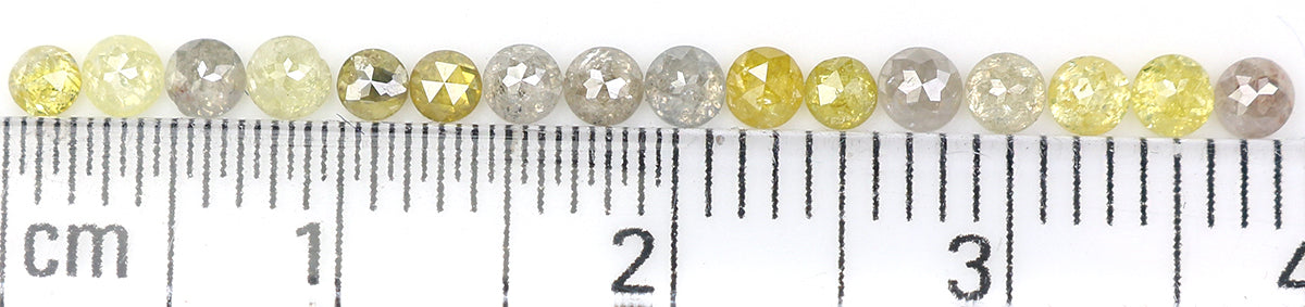 Natural Loose Rose Cut Diamond Yellow Grey Color 1.15 CT 2.40 MM Rose Cut Shape Diamond KR2437