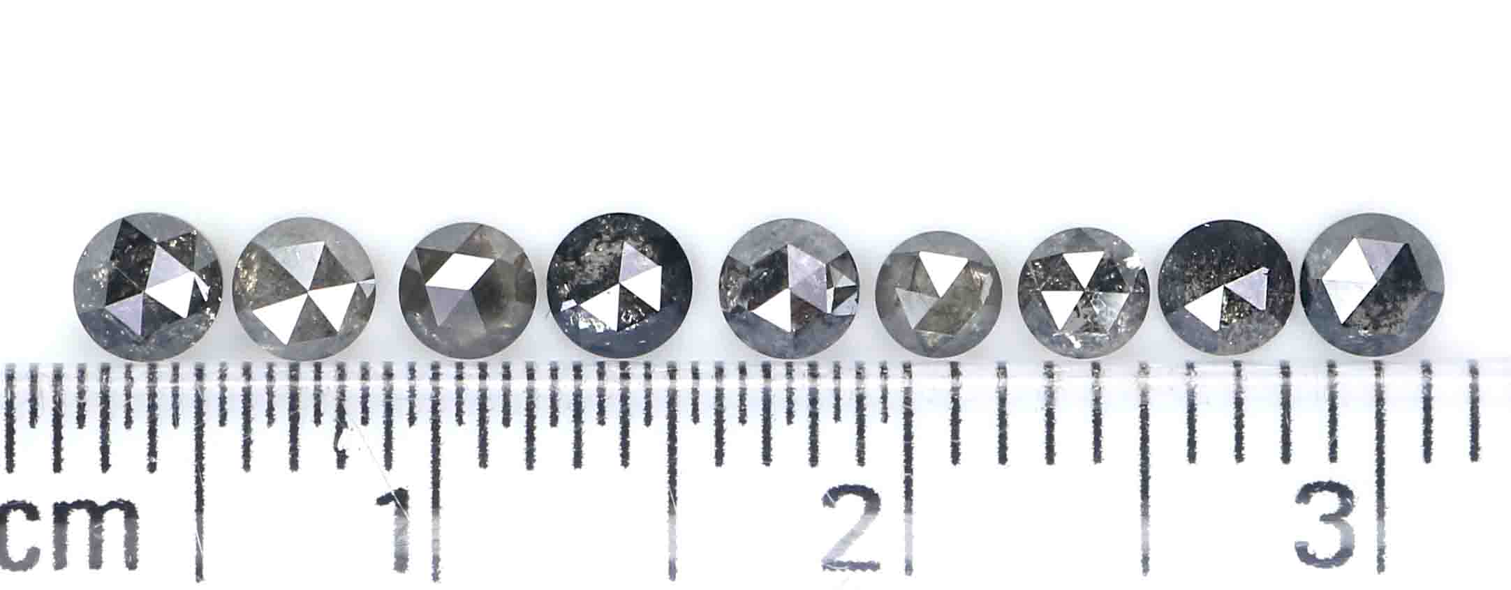 1.22 Ct Natural Loose Round Rose Cut Diamond Salt And Pepper Round Diamond 2.70 MM Natural Black Grey Color Round Rose Cut Diamond LQ2407