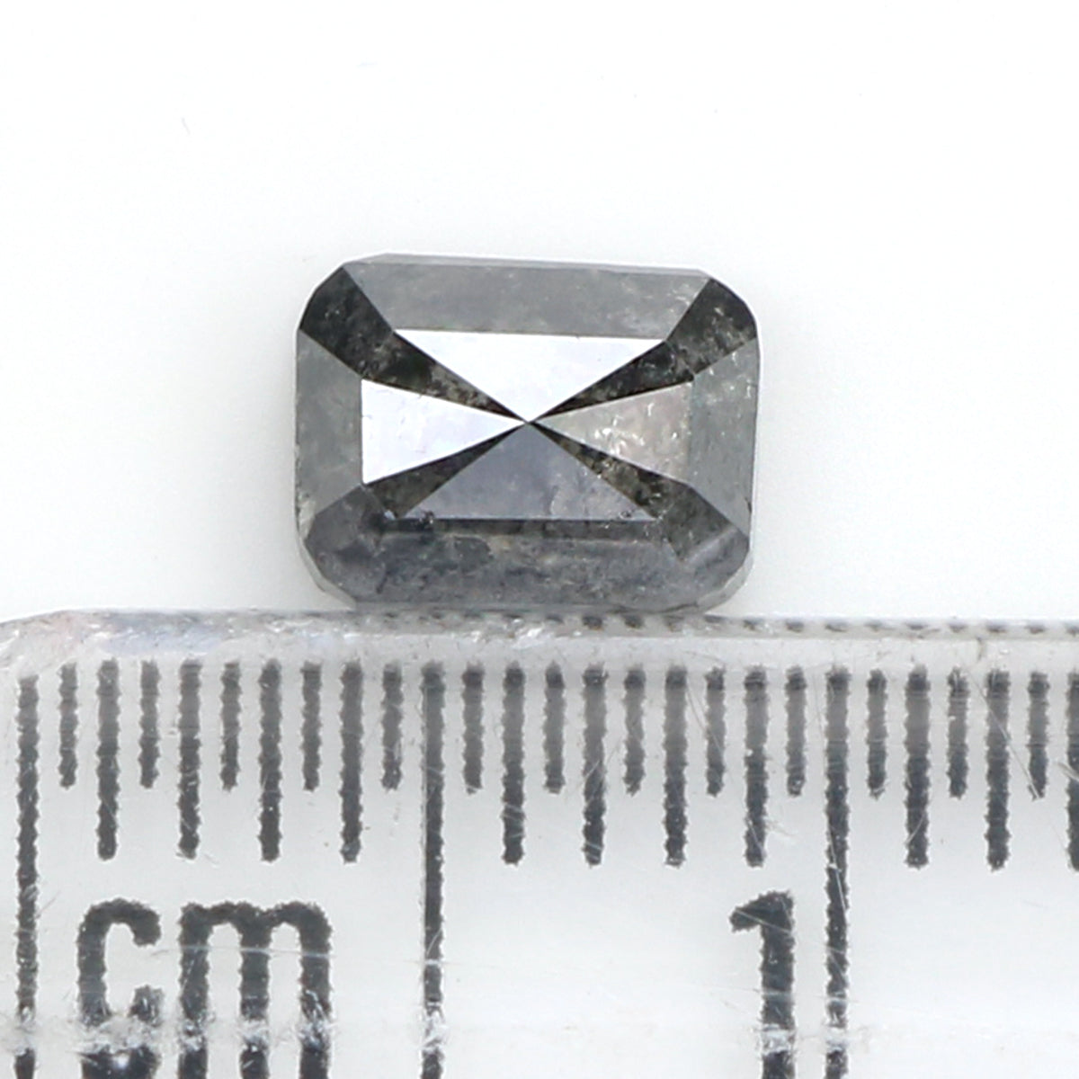 0.83 CT Natural Loose Emerald Shape Diamond Salt And Pepper Emerald Cut Diamond 5.75 MM Natural Black Grey Emerald Rose Cut Diamond LQ1760