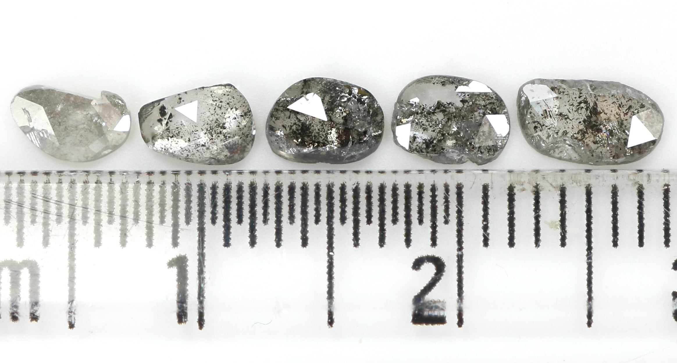 1.00 Ct Natural Loose Slice Shape Diamond Salt And Pepper Slice Diamond 4.45 MM Natural Black Grey Color Slice Irregular Cut Diamond LQ1497