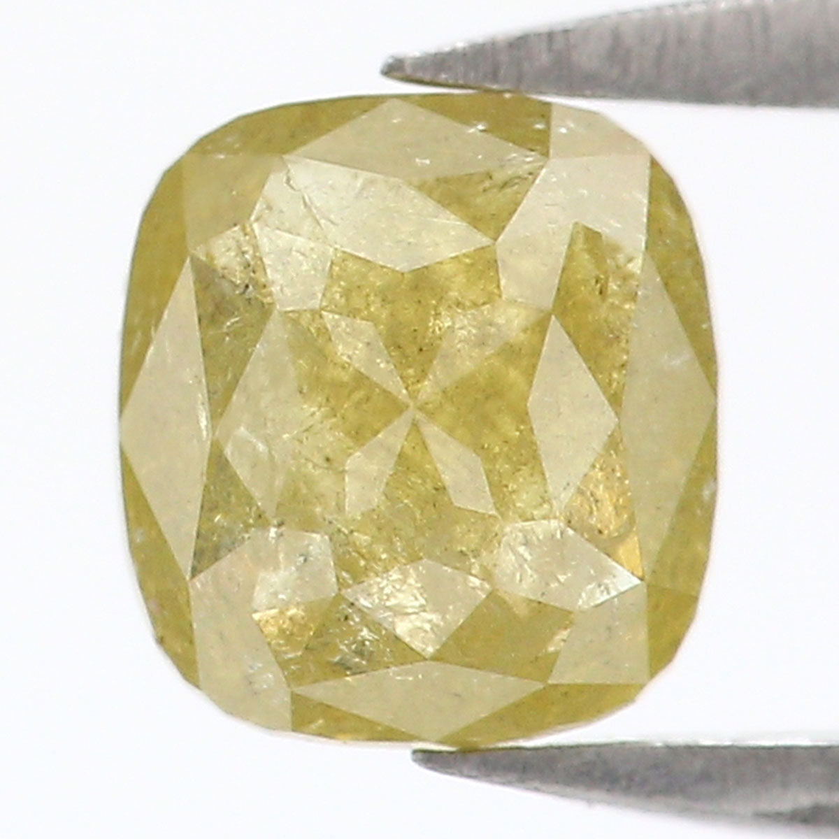 Natural Loose Cushion Yellow Color Diamond 0.85 CT 5.65 MM Cushion Shape Rose Cut Diamond L8204