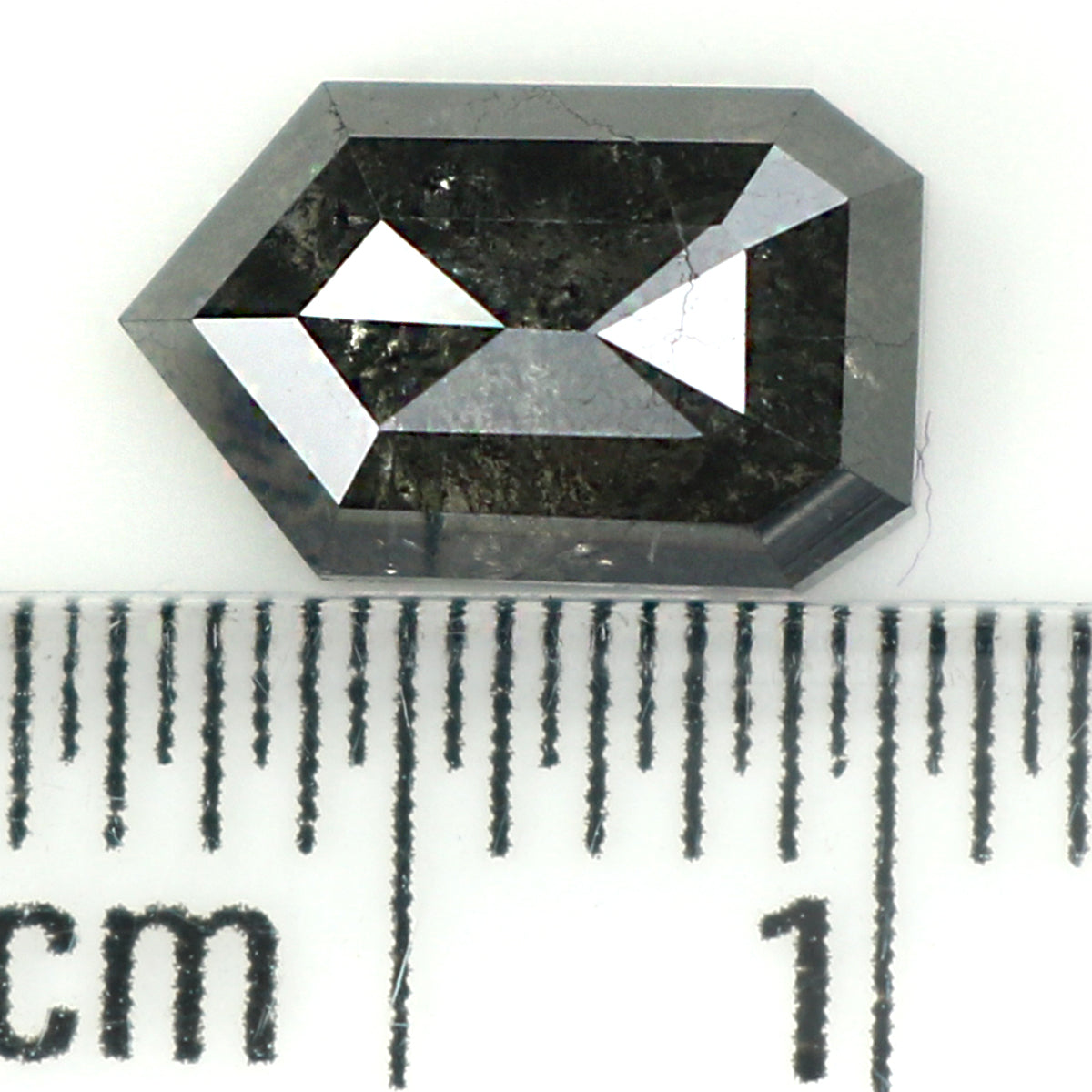 1.56 CT Natural Loose Shield Diamond Black Grey Color Diamond 8.35 MM Natural Loose Diamond Salt And Pepper Shield Rose Cut Diamond LQ1414