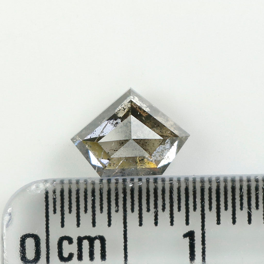 1.04 CT Natural Loose Shield Shape Diamond Salt And Pepper Shield Diamond 5.70 MM Natural Loose Black Color Shield Rose Cut Diamond QL9520