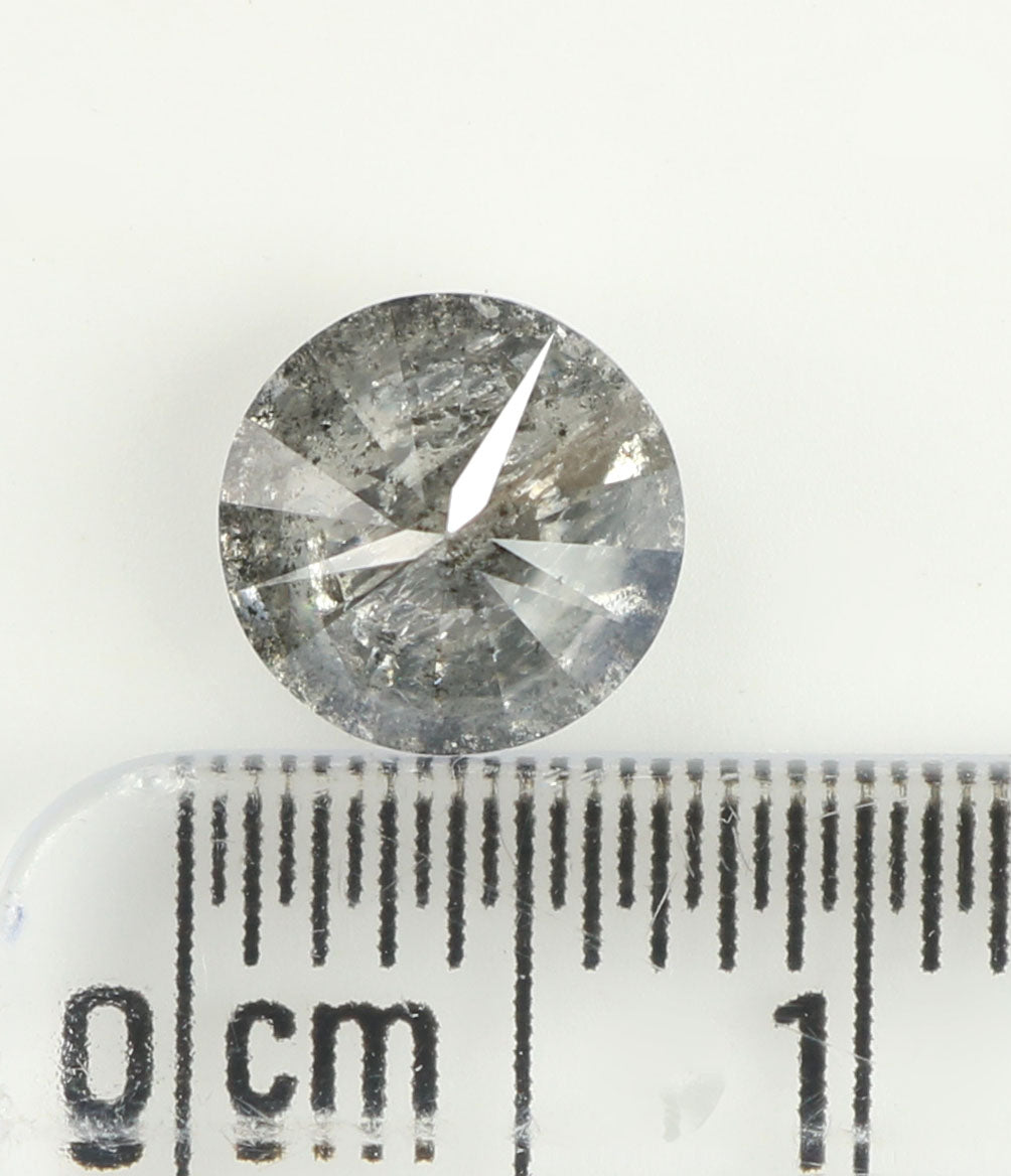 1.44 Ct Natural Loose Round Shape Diamond Salt And Pepper Round Cut Diamond 6.90 MM Natural Loose Diamond Round Brilliant Cut Diamond LQ9352