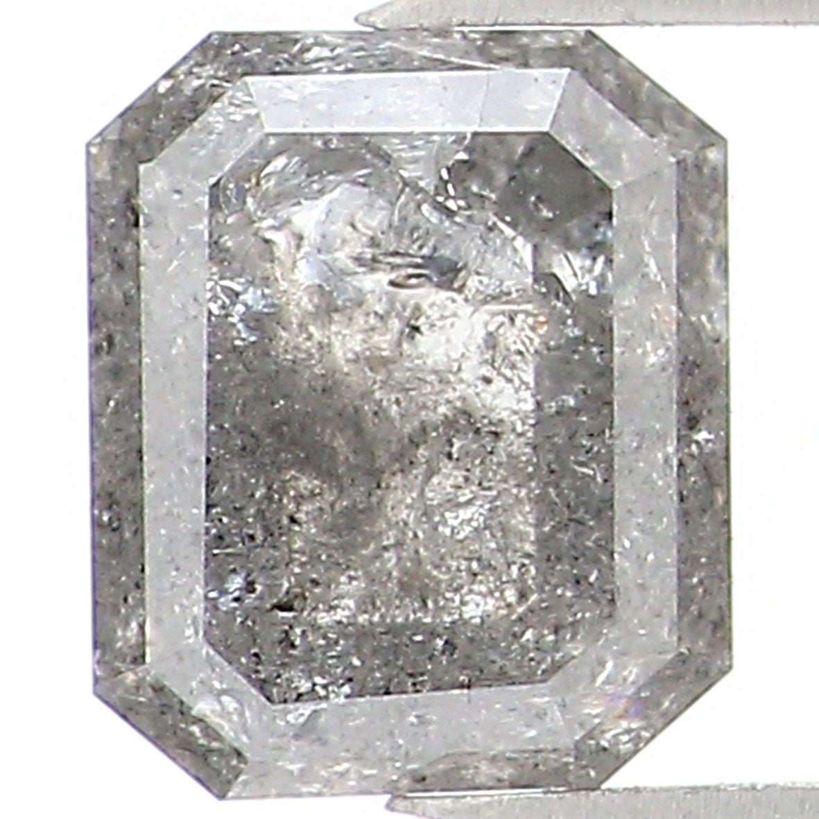 0.89 CT Natural Loose Emerald Shape Diamond Salt And Pepper Emerald Cut Diamond 5.50 MM Natural Black Grey Emerald Rose Cut Diamond LQ1220