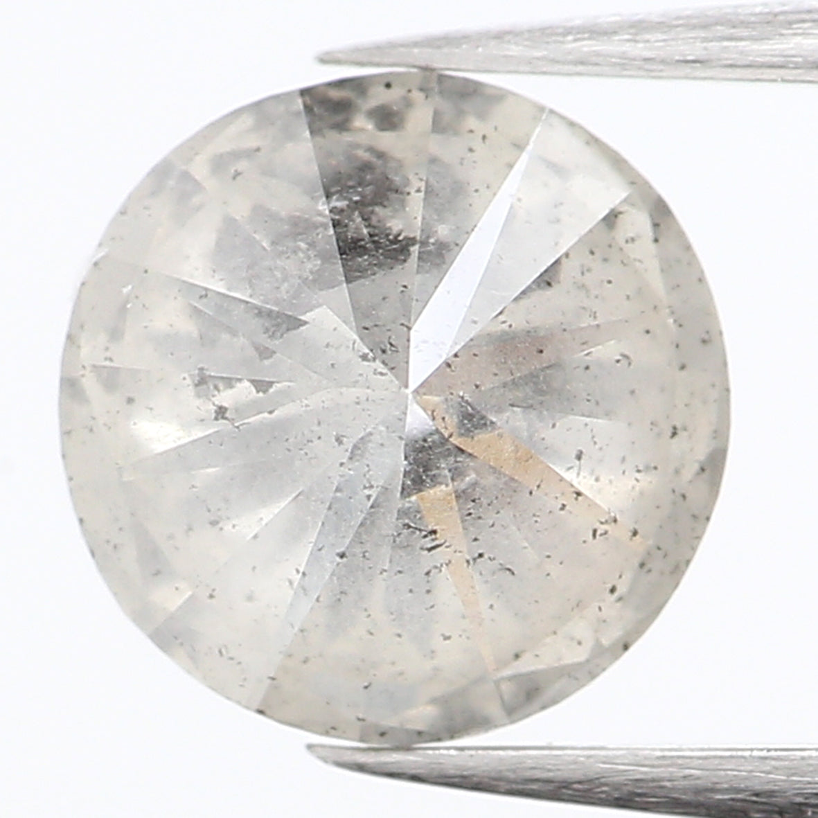 1.06 CT Natural Loose Round Shape Diamond Salt And Pepper Round Cut Diamond 6.60 MM Natural Grey Color Round Brilliant Cut Diamond LQ445