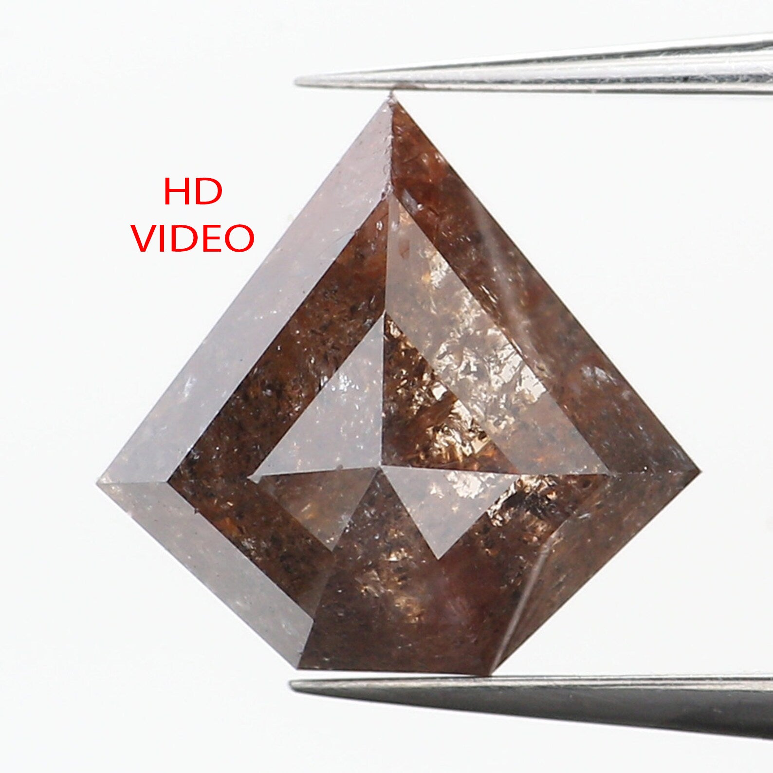 1.80 Ct Natural Loose Diamond Shield Brown Black Color 8.24 MM L9440