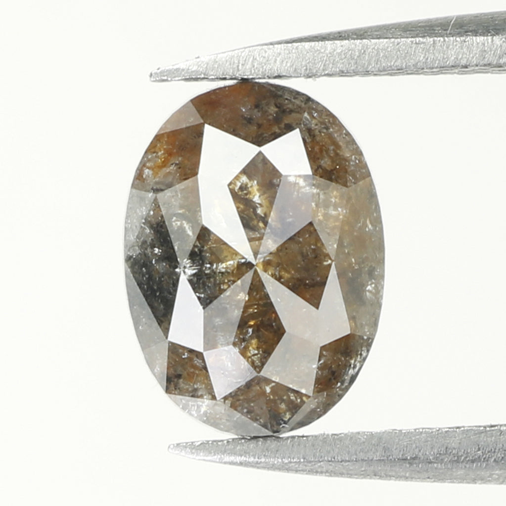 1.59 Ct Natural Loose Diamond, Oval Diamond, Black Diamond,Brown Diamond, Antique Diamond, Rustic Diamond, Real Diamond KDL325