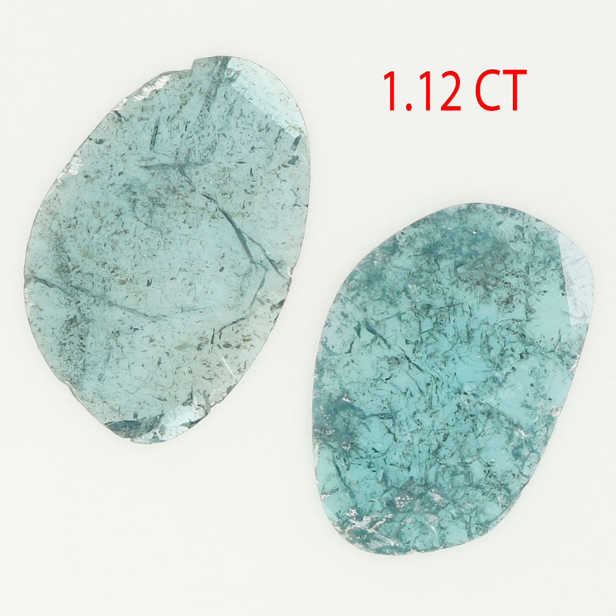 1.12 CT Natural Loose Slice Shape Diamond Blue Color Slice Cut Diamond 12.60 MM Natural Loose Blue Color Slice Irregular Cut Diamond LQ725