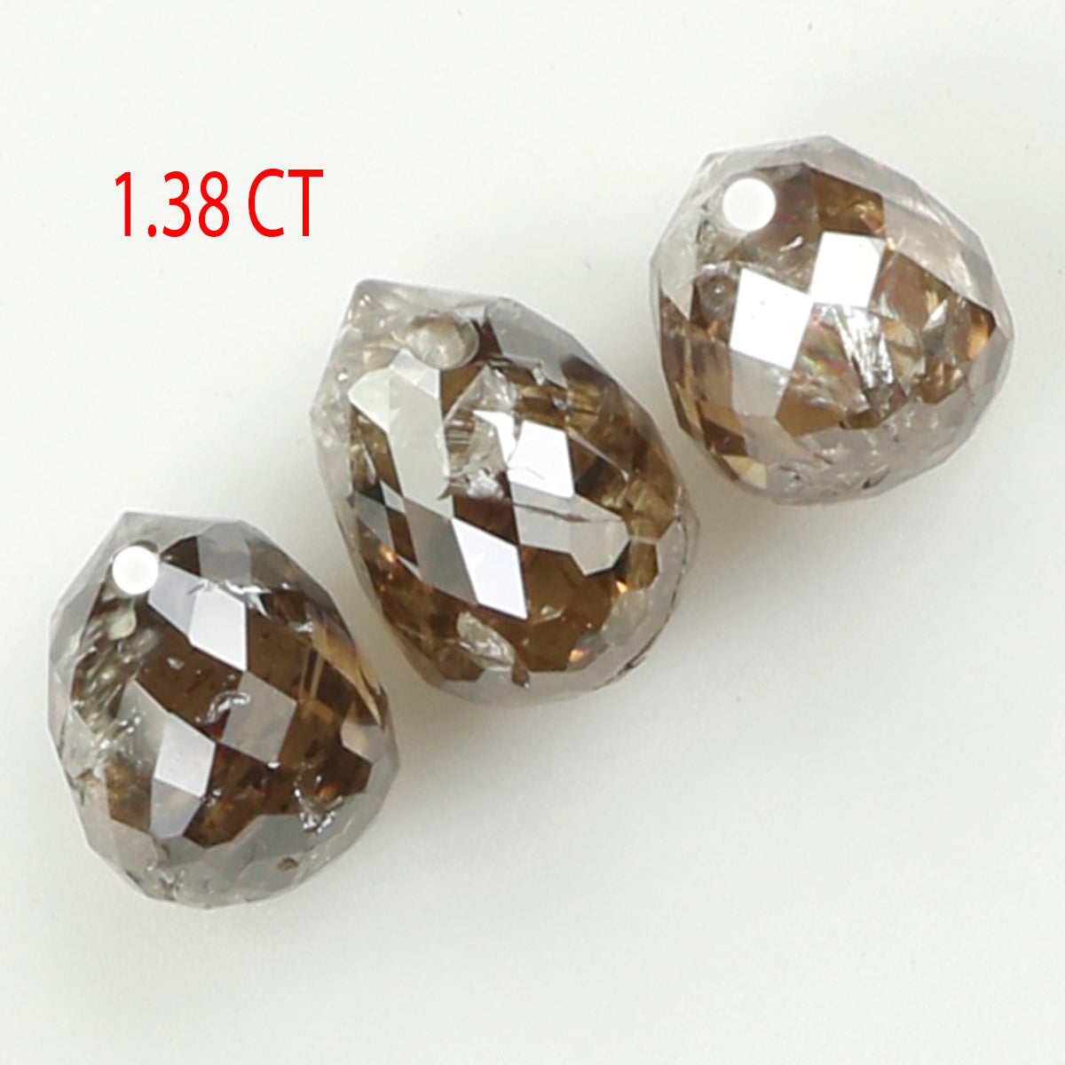 1.38 Ct Natural Loose Briolette Shape Diamond Brown Color Drop Diamond 3.90 MM Natural Loose Diamond Brown Briolette Cut Diamond LQ9986