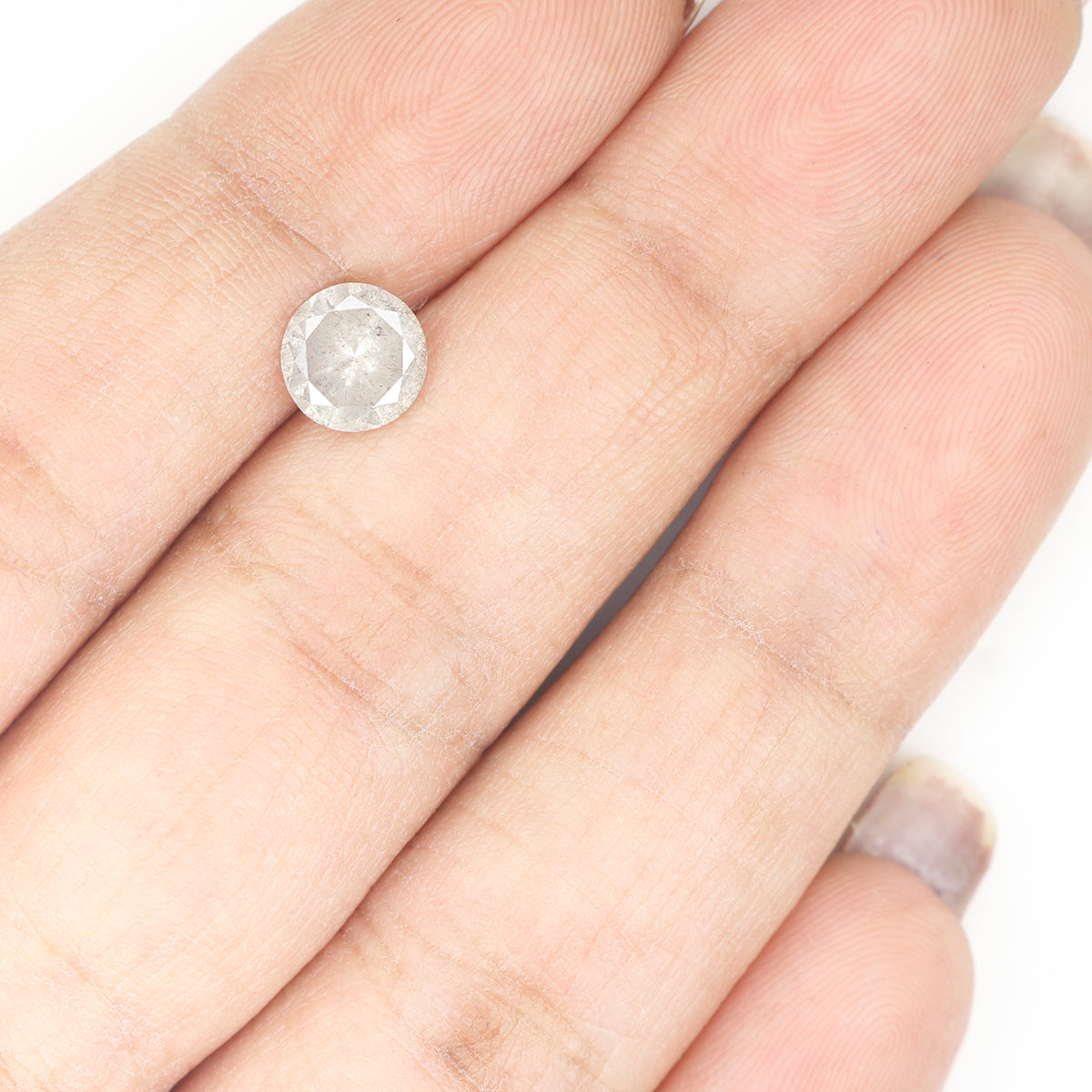 1.03 CT Natural Loose Round Shape Diamond Salt And Pepper Round Cut Diamond 6.40 MM Natural Grey Color Round Brilliant Cut Diamond LQ623