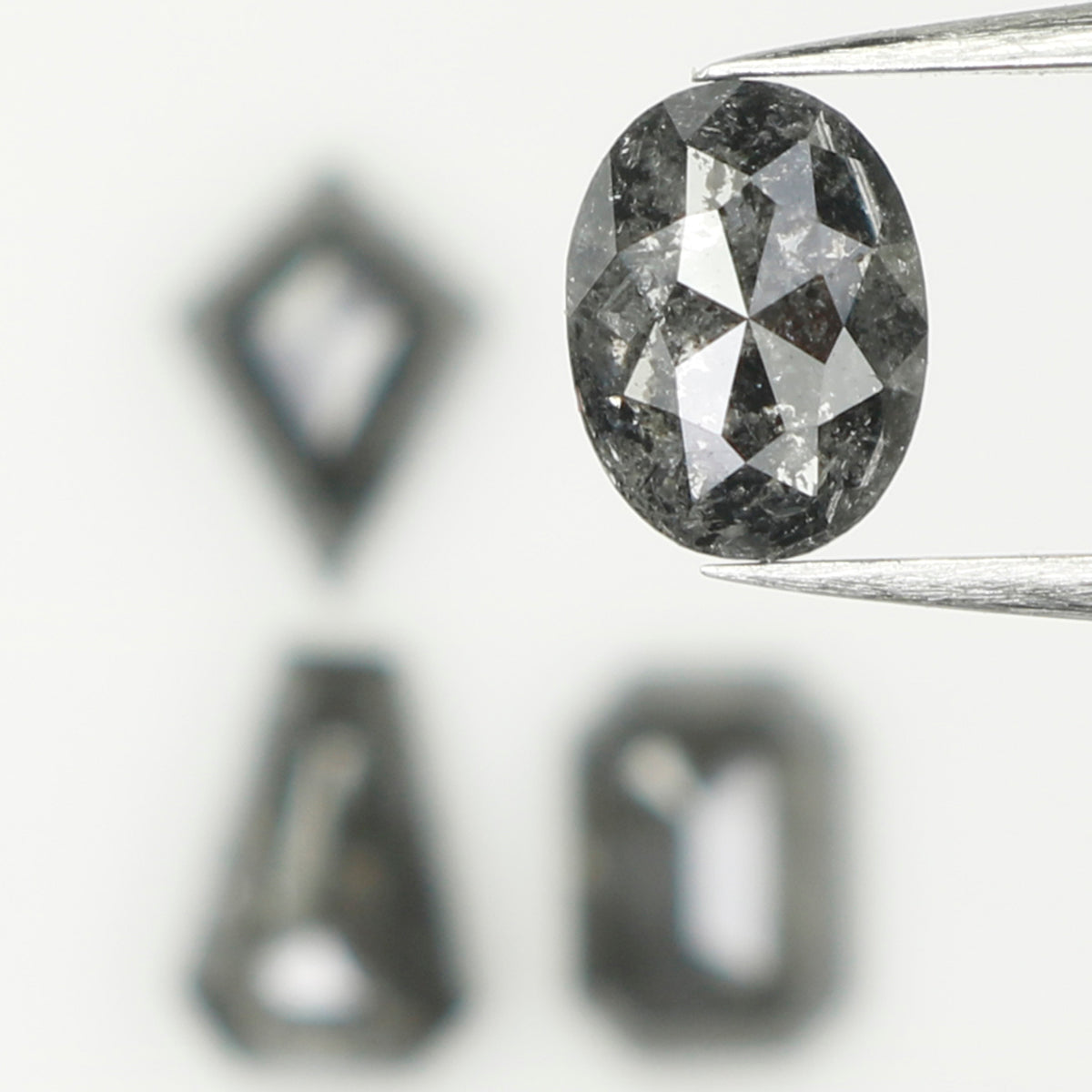 2.06 CT Natural Loose Mix Shape Diamond Salt And Pepper Mix Shape Diamond 5.95 MM Natural Black Grey Color Mix Shape Rose Cut Diamond QL797