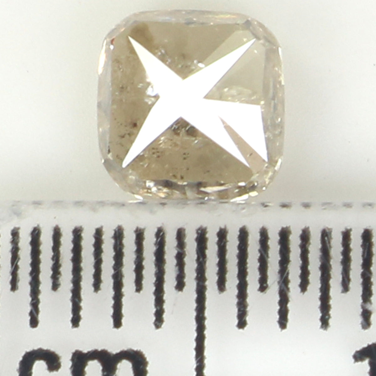 0.65 Ct Natural Loose Diamond, Cushion Diamond, Yellow Diamond, Grey Diamond, Polished Diamond, Real Diamond, Rustic Diamond L5949