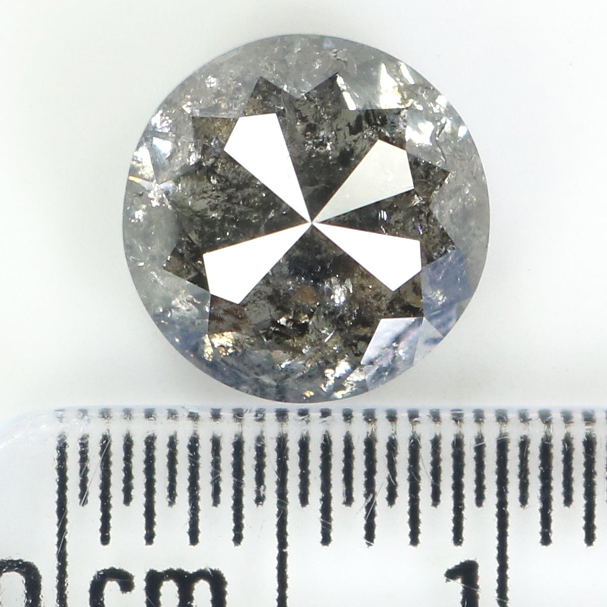 2.77 Ct Natural Loose Round Rose Cut Diamond Black Gray Color Round Diamond 8.40 MM Natural Loose Salt and Pepper Rose Cut Diamond QL9731