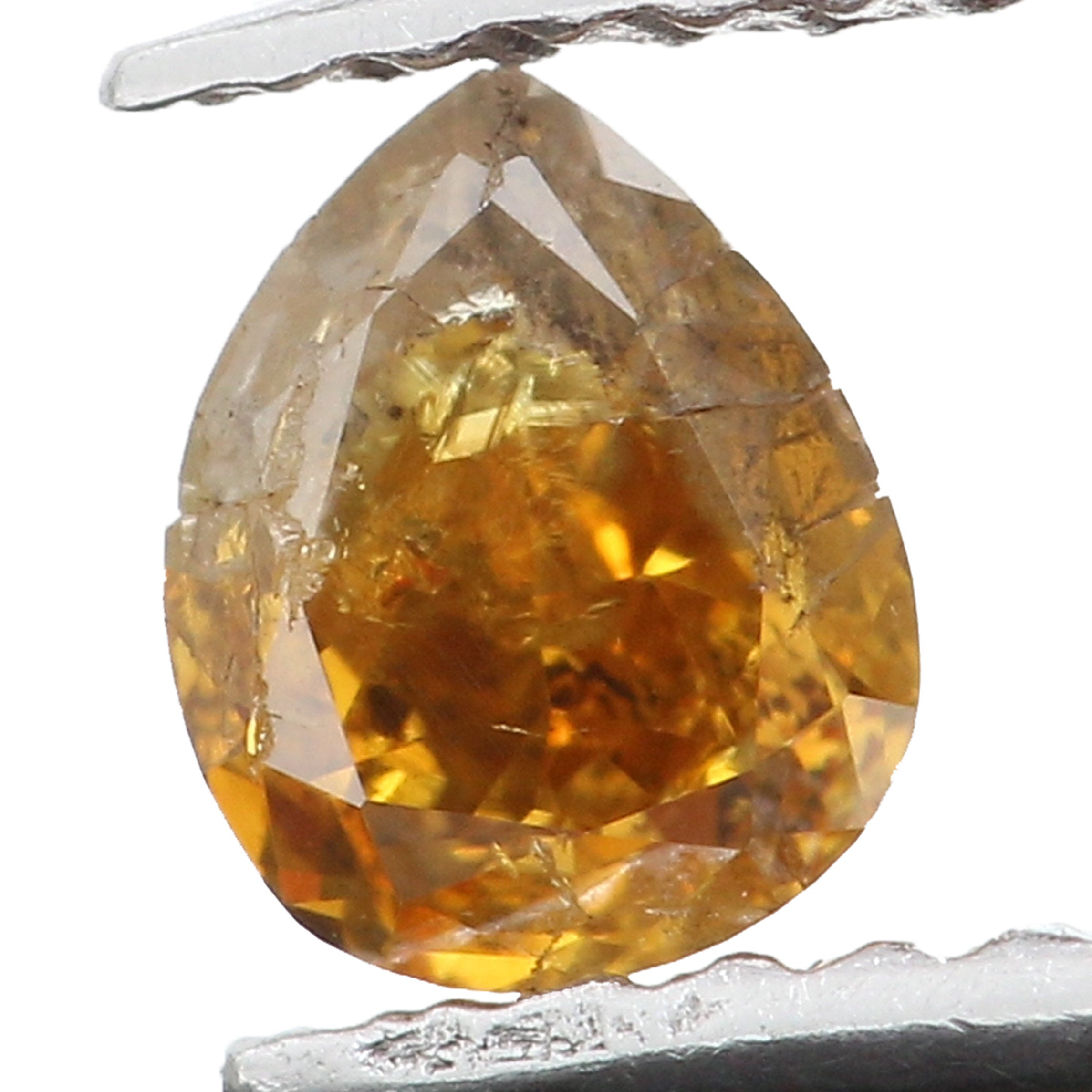 Natural Loose Diamond Pear Brown Color I1 Clarity 4.10 MM 0.24 Ct KR1045