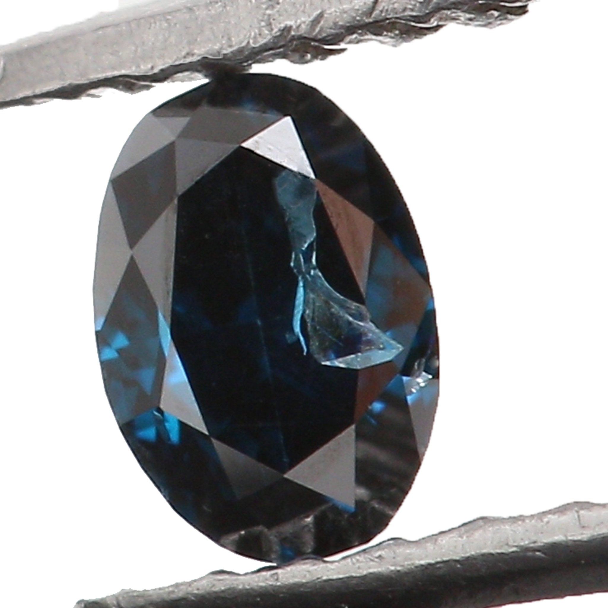 Natural Loose Diamond Oval Blue Color I1 Clarity 3.50 MM 0.12 Ct KR1186