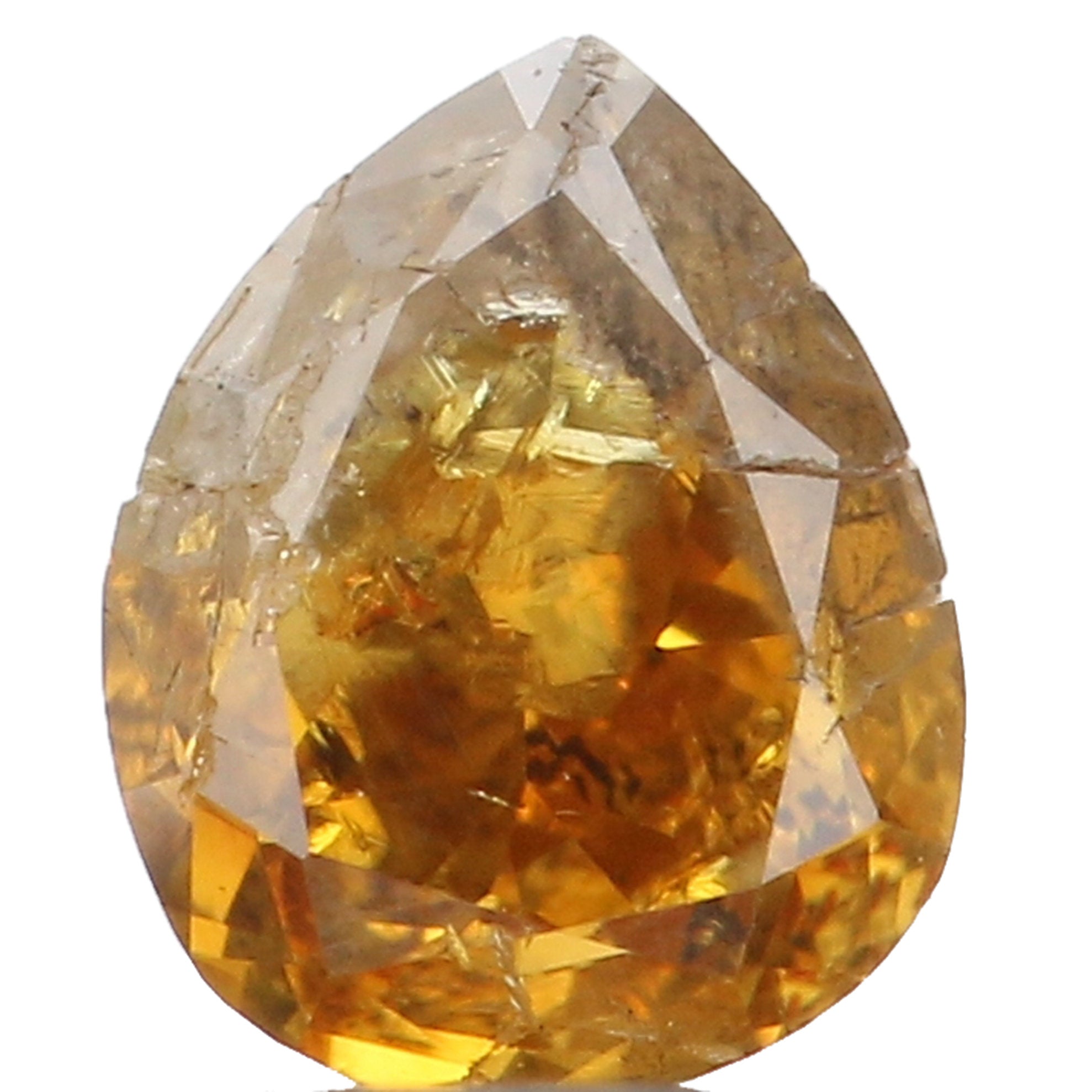 Natural Loose Diamond Pear Brown Color I1 Clarity 4.10 MM 0.24 Ct KR1045