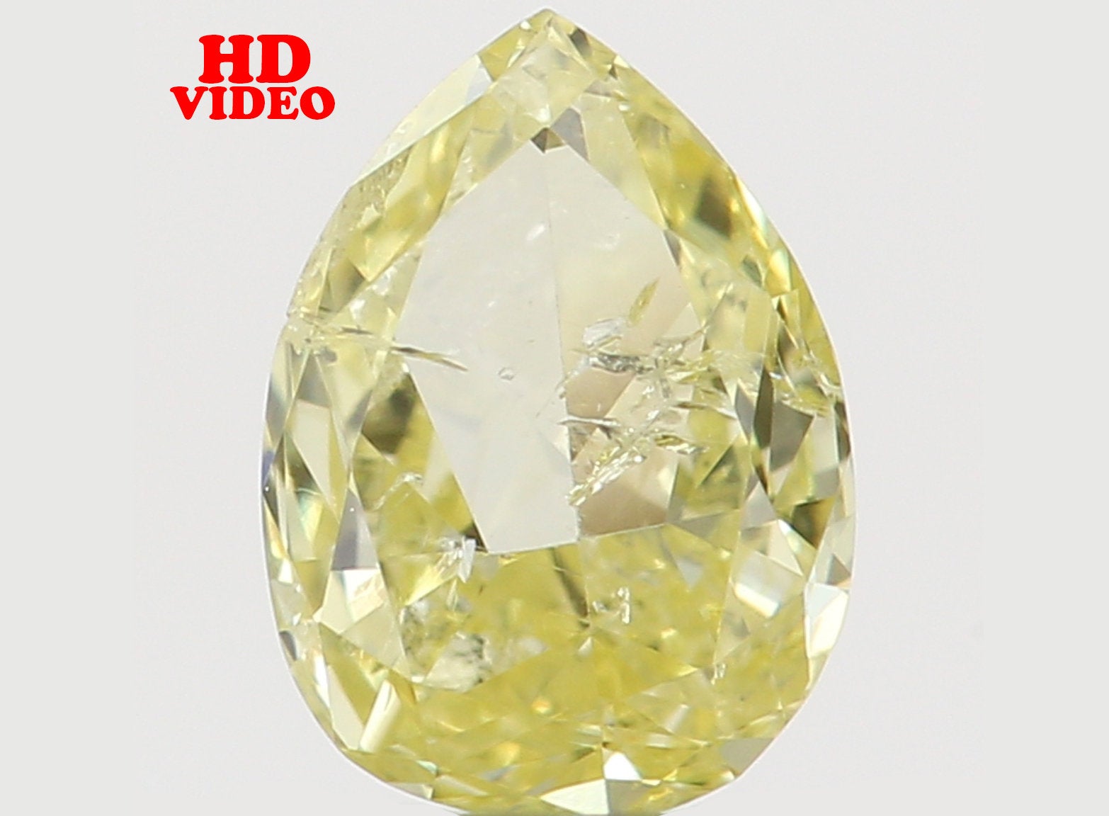 Natural Loose Diamond Pear Yellow Color SI2 Clarity 4.40 MM 0.21 Ct L6444