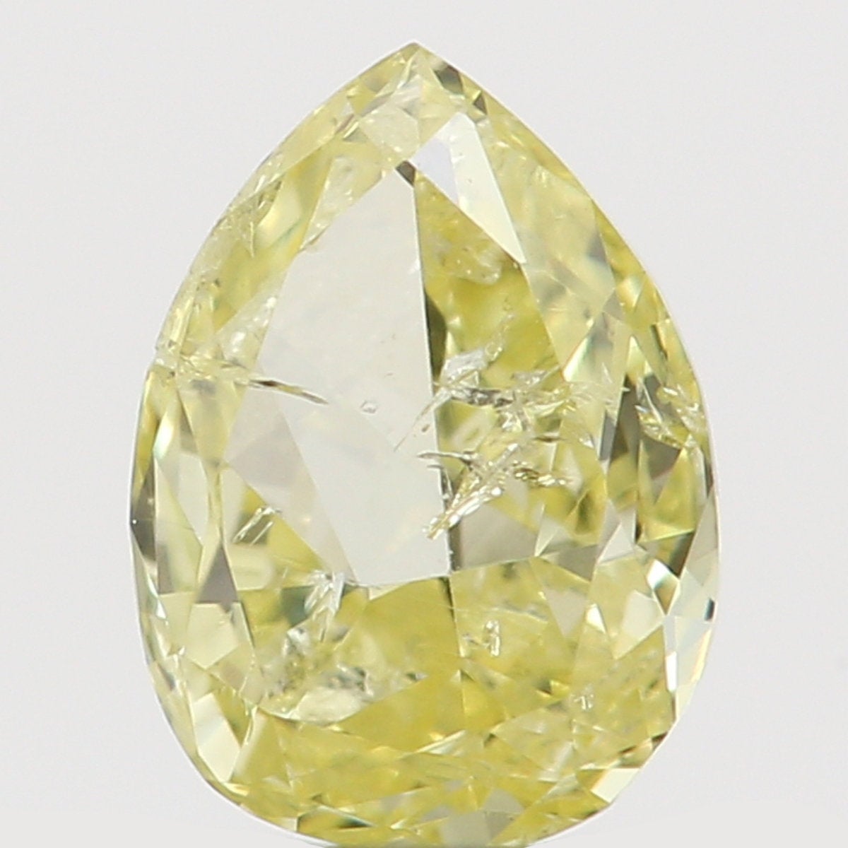 Natural Loose Diamond Pear Yellow Color SI2 Clarity 4.40 MM 0.21 Ct L6444