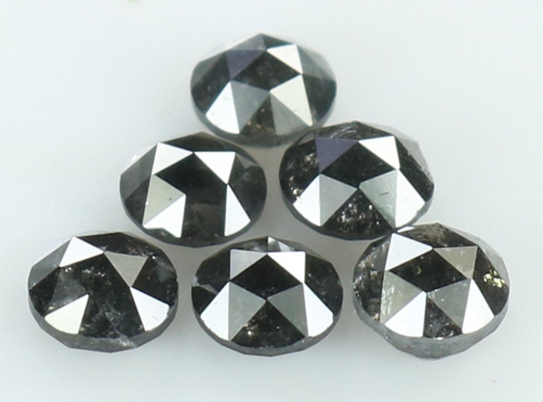 1.11 Ct Natural Loose Round Rose Cut Diamond Salt And Pepper Round Shape Diamond 3.30 MM Natural Black Color Round Rose Cut Diamond QL7746