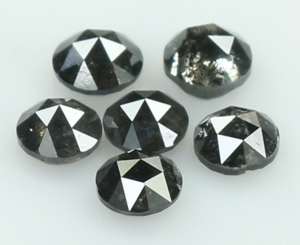 1.11 Ct Natural Loose Round Rose Cut Diamond Salt And Pepper Round Shape Diamond 3.30 MM Natural Black Color Round Rose Cut Diamond QL7746